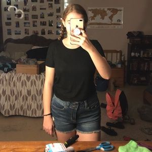 Basic black crop top